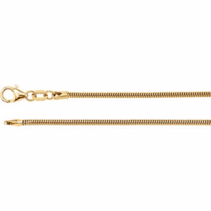 CH117:120438:P 14kt Yellow 1.5mm Solid Round Snake 18" Chain