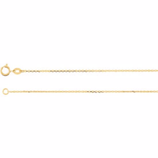 CH123:120469:P 14kt Yellow 1mm Diamond Cut Cable 16" Chain