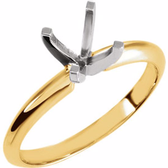 1400401H:122942:P 14kt Yellow & White 4-4.1mm Round Engagement Ring Mounting