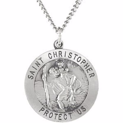 R5024:105347:P Sterling Silver 33mm St. Christopher Medal