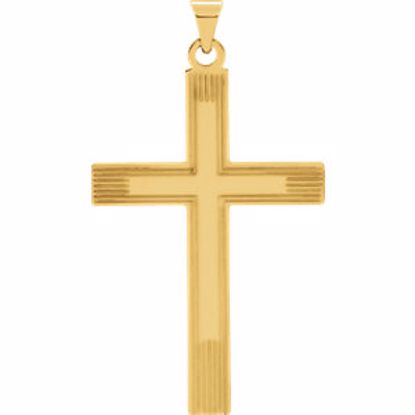 R16155:103737:P 14kt Yellow 39x26mm Cross Pendant