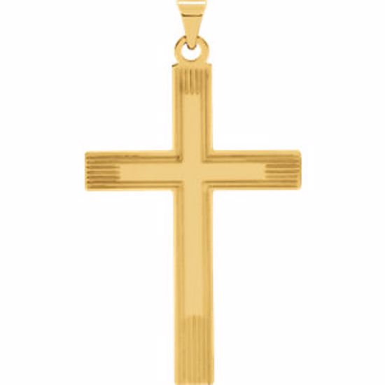 R16155:103737:P 14kt Yellow 39x26mm Cross Pendant