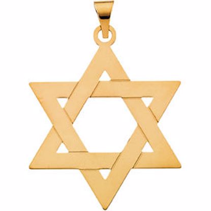 R5032:104053:P 14kt Yellow 32x26mm Star of David Pendant