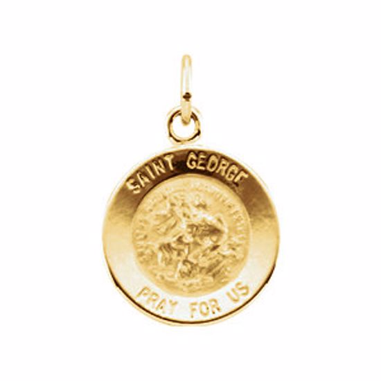 R16334:103932:P 14kt Yellow 12mm Round St. George Medal