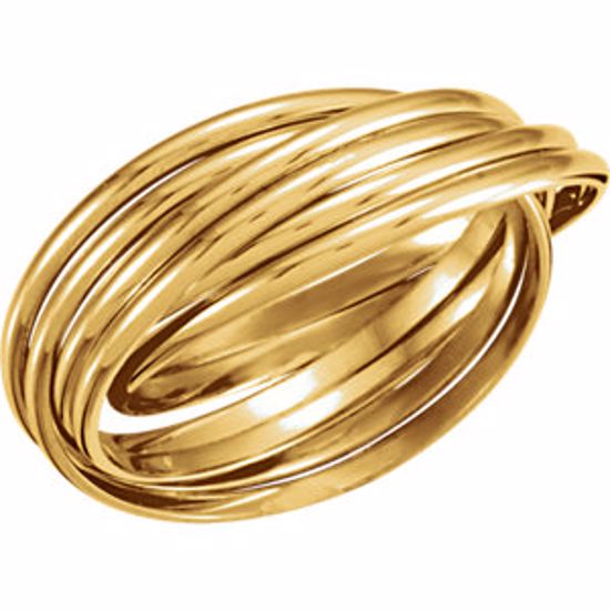 5726:105541:P 14kt Yellow 6-Band Rolling Ring Size 9