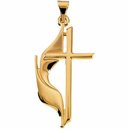 R16295:106497:P 14kt Yellow 30x17.5mm Methodist Cross Pendant 