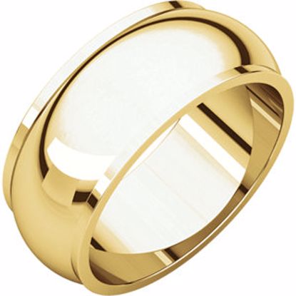 HRE12:113093:P 10kt Yellow 8mm Half Round Edge Band