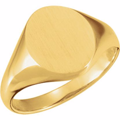 5758:123697:P 14kt Yellow 11x9.5mm Oval Signet Ring
