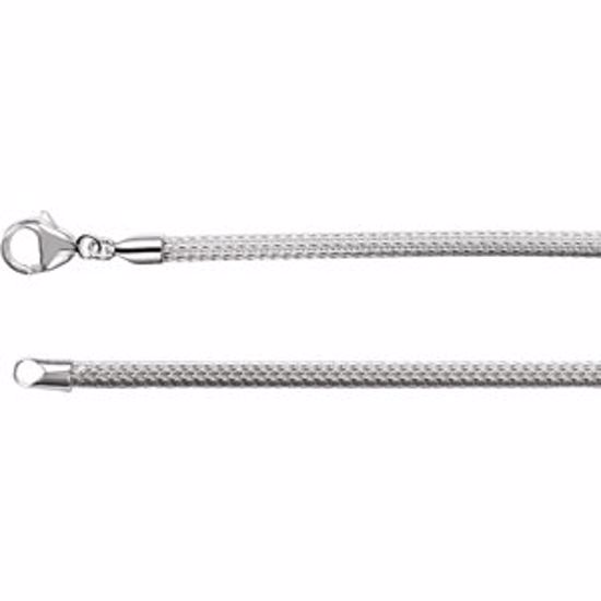 CH272:139524:P Sterling Silver 3.25mm Hollow Mesh 20" Chain
