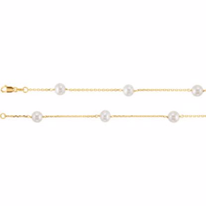 CH184:137795:P 14kt Yellow Pearl Station 18" Necklace