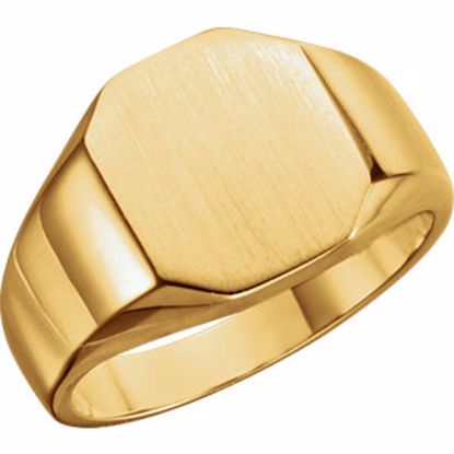 5760:123742:P 14kt Yellow 11x9mm Octagon Signet Ring