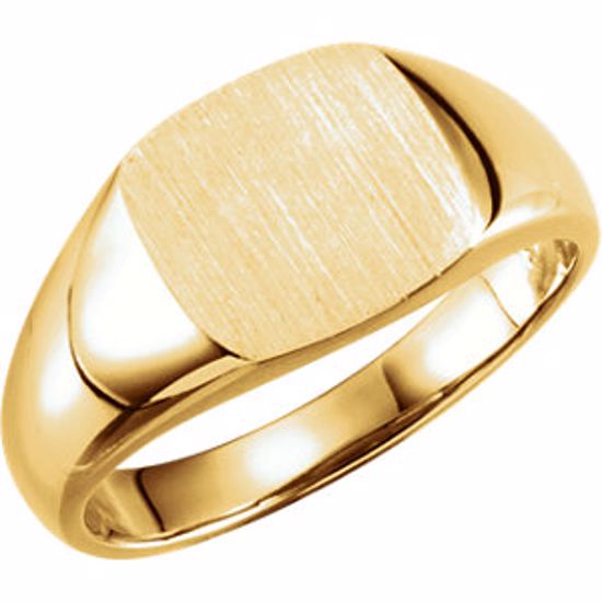5759:123904:P 14kt Yellow 9mm Square Signet Ring