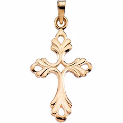 R16008:129361:P 14kt Yellow 24.5x17mm Design Cross Pendant
