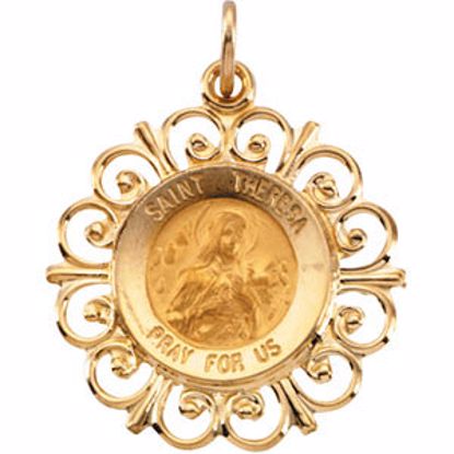 R16495:129541:P 14kt Yellow 20x18.5mm St. Theresa Medal