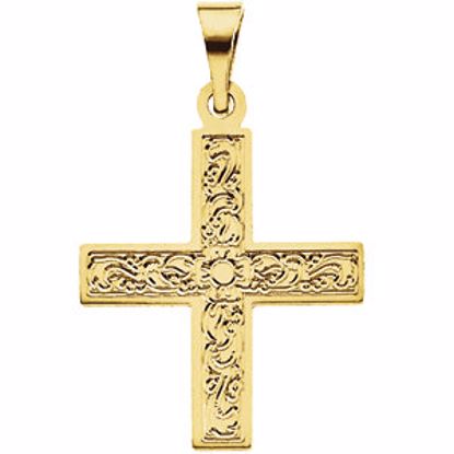 R16091:130430:P 14kt Yellow 15.5x14mm Greek Cross Pendant