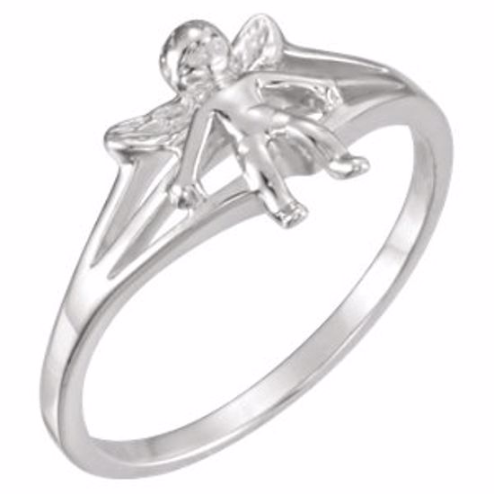 R16610:133554:P Sterling Silver Angel Chastity Ring Size 6