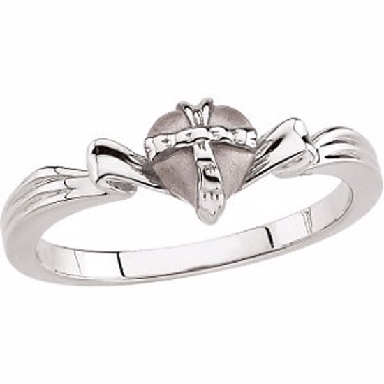 R16608:140433:P Sterling Silver The Gift Wrapped Heart® Ring Size 8