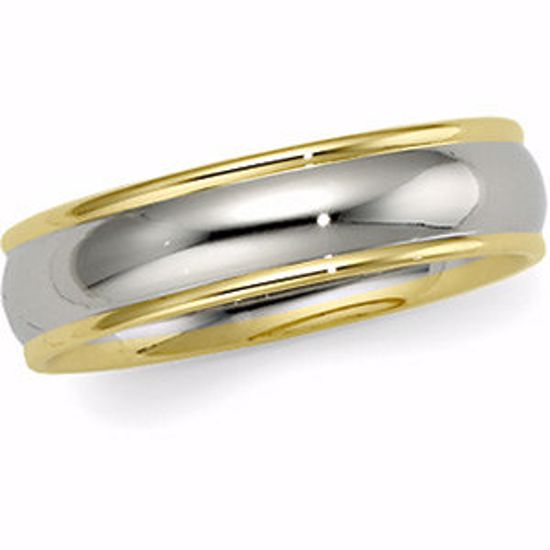 5975:141992:P 14kt White & Yellow 6mm Comfort Fit Band Size 11