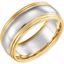 5968:142080:P 14kt Yellow & White 8mm Design Band Size  7.5