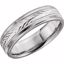 5712:143930:P 14kt White 6mm Leaf Design milgrain Comfort Fit Band Size 9 