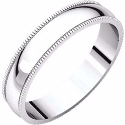 MGL15:145453:P 10kt White 4mm Light Milgrain Band