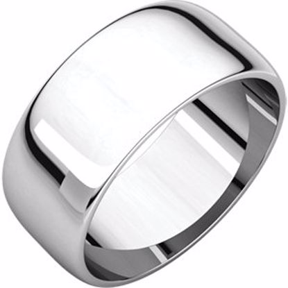 HRL6:145361:P 10kt White 8mm Half Round Light Band