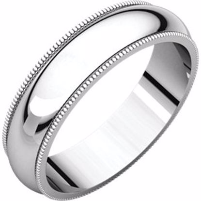 MGR8:149677:P 10kt White 5mm Milgrain Comfort Fit Band