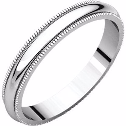 MG7:149871:P 10kt White 3mm Milgrain Band