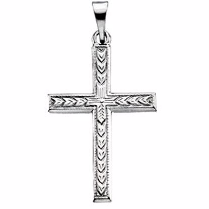 R16286:164197:P 14kt White Cross Pendant