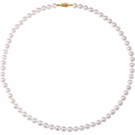 61203:214617:P 14kt Yellow 6-6.5mm Akoya Cultured Pearl 18" Strand