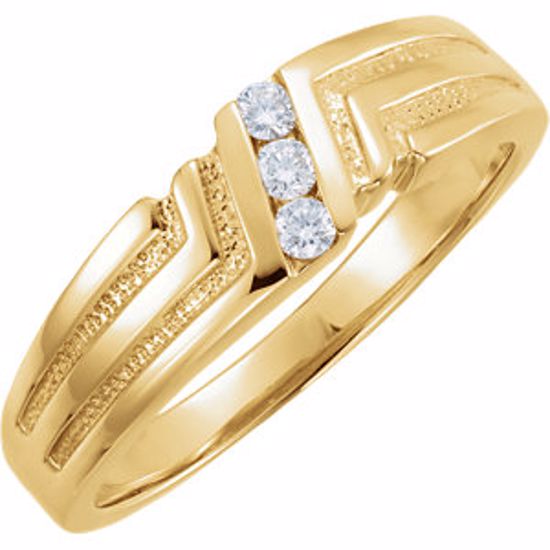 60133:207294:P 14kt White .06 CTW Diamond Ladies 3 Stone Band
