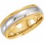 50168:222626:P 18kt Yellow & Platinum 6mm Comfort-Fit Milgrain Band Size 9.5