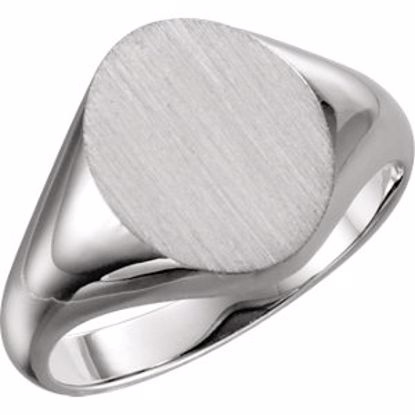 5758:224340:P Platinum 11x9.5mm Oval Signet Ring