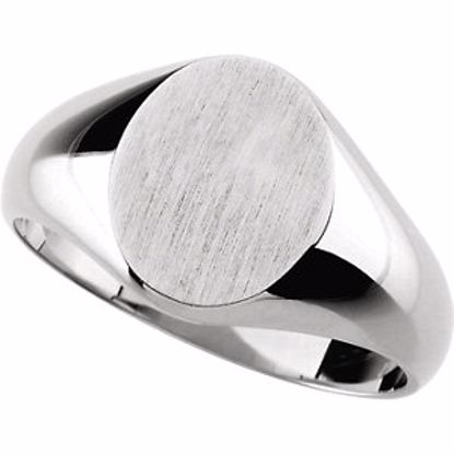 5543:224322:P Platinum 10x8mm Oval Signet Ring