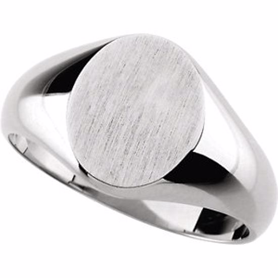 5543:224322:P Platinum 10x8mm Oval Signet Ring