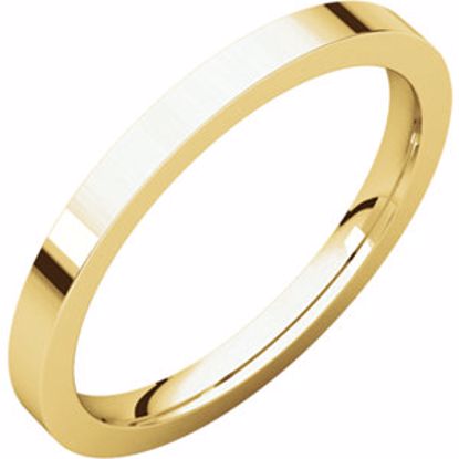 FIR8:224547:P 10kt Yellow 2mm Flat Comfort Fit Band
