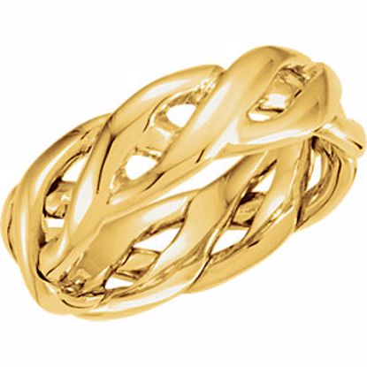 50051:217096:P 18kt Yellow 6.5mm Hand Woven Band Size 11.5 
