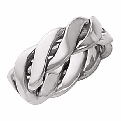 50051:217066:P Platinum 6.5mm Hand Woven Band Size 11.5 