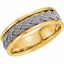 50132:216812:P 14kt Yellow & White 7mm Comfort-Fit Hand-Woven Band Size 8.5