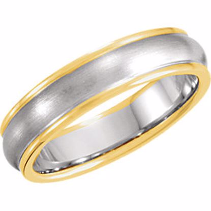 50164:222566:P 18kt Yellow & Platinum 5mm Comfort Fit Band Size 12