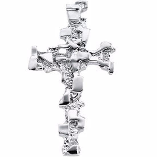 R8294:234221:P Platinum 38x22mm Cross Pendant