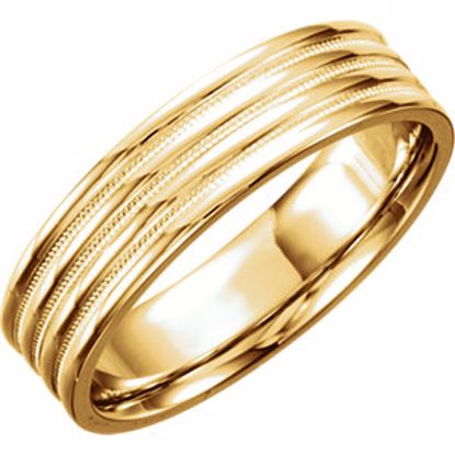 50191:235903:P 14kt Yellow 6mm Comfort-Fit Design Band Size 11.5