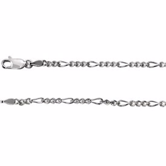 CH434:240090:P Sterling Silver 2.5mm Figaro 20" Chain
