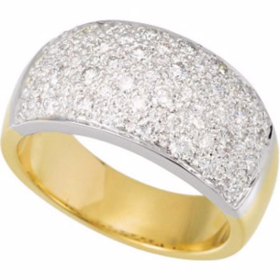 61230:246293:P 14kt Two-Tone 1 CTW Diamond Micro Pave Ring Size 6