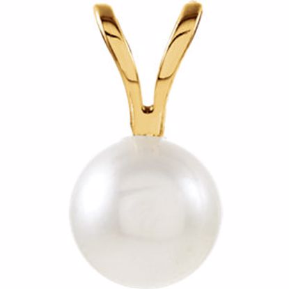 61619:251713:P 14kt Yellow 5mm Akoya Cultured Pearl Pendant 