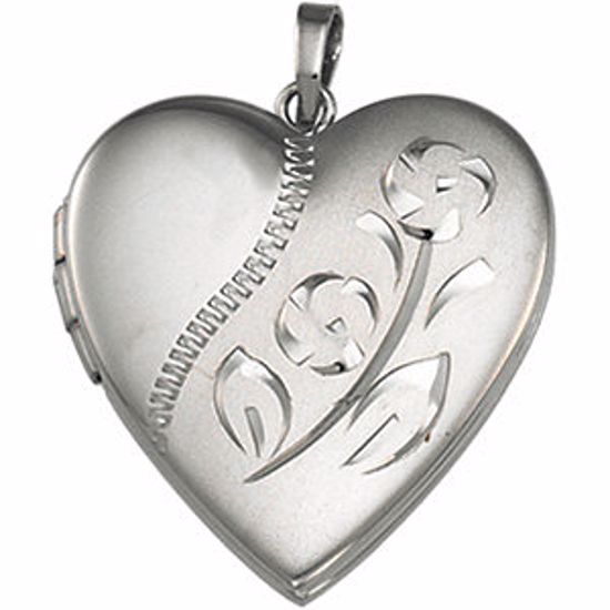 21846:241005:P Heart Locket with Engraved Rose