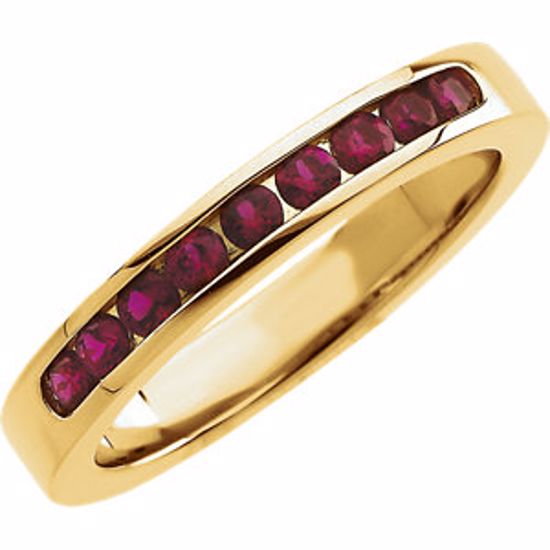 61569:253575:P 14kt Yellow Ruby Anniversary Band Size 7