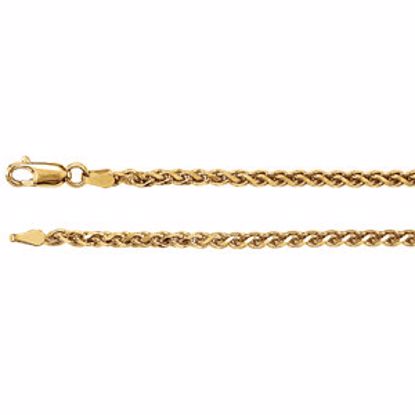 CH522:242062:P 14kt Yellow 2.75mm Diamond Cut Wheat 18" Chain
