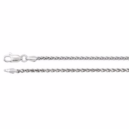 CH521:242126:P 14kt White 2mm Diamond Cut Wheat 18" Chain
