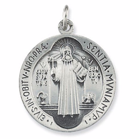 R41340:265670:P Sterling Silver 18.5mm St. Benedict Medal